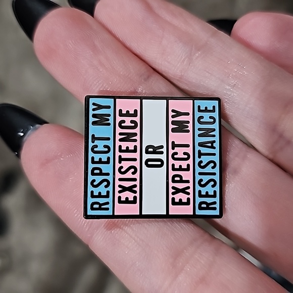 Moon Goddess Boutique Jewelry - METAL ENAMEL LAPEL PIN Adult Humor Respect My Existence Or Expect My Resistance